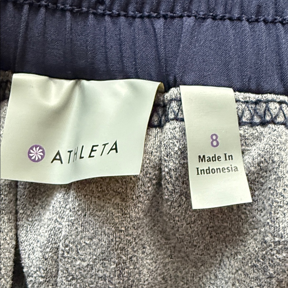 Athleta Navy Blue Fleece Lined Joggers Pants - Picture 4 of 5